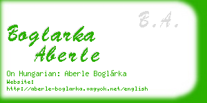 boglarka aberle business card